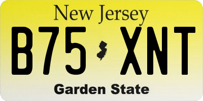 NJ license plate B75XNT