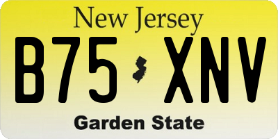 NJ license plate B75XNV