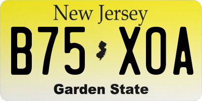 NJ license plate B75XOA