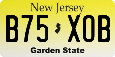 NJ license plate B75XOB