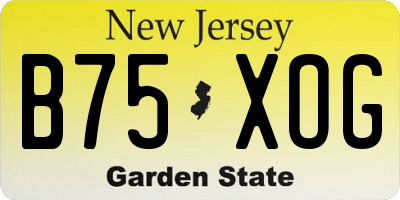 NJ license plate B75XOG