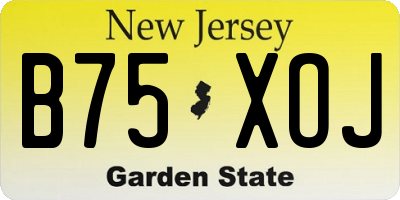 NJ license plate B75XOJ