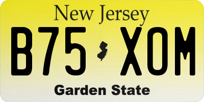NJ license plate B75XOM