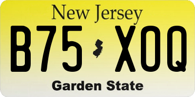 NJ license plate B75XOQ