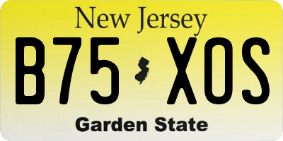 NJ license plate B75XOS