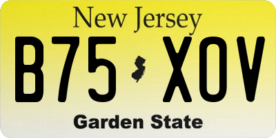 NJ license plate B75XOV