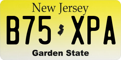 NJ license plate B75XPA