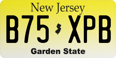 NJ license plate B75XPB