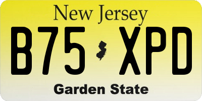 NJ license plate B75XPD