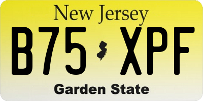 NJ license plate B75XPF
