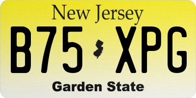NJ license plate B75XPG