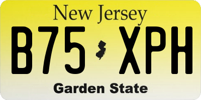 NJ license plate B75XPH