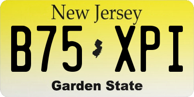 NJ license plate B75XPI