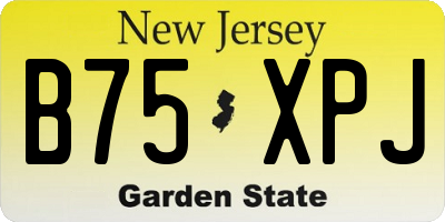 NJ license plate B75XPJ