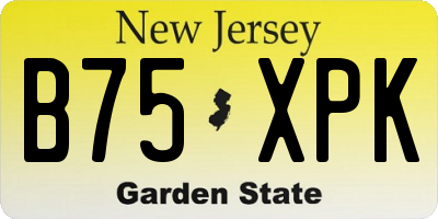 NJ license plate B75XPK