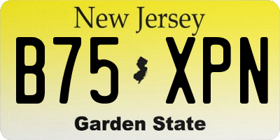 NJ license plate B75XPN