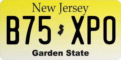 NJ license plate B75XPO
