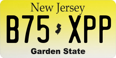 NJ license plate B75XPP