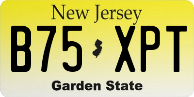 NJ license plate B75XPT