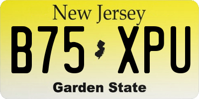 NJ license plate B75XPU