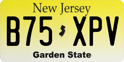 NJ license plate B75XPV