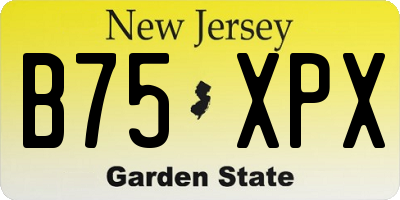 NJ license plate B75XPX