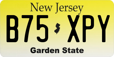 NJ license plate B75XPY