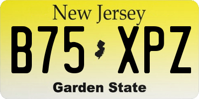 NJ license plate B75XPZ