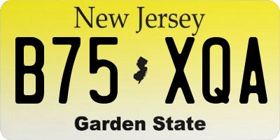 NJ license plate B75XQA