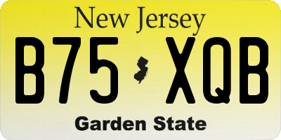 NJ license plate B75XQB