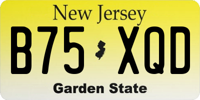 NJ license plate B75XQD