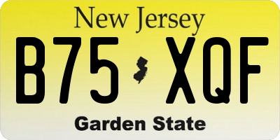 NJ license plate B75XQF