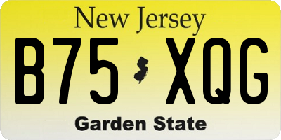 NJ license plate B75XQG