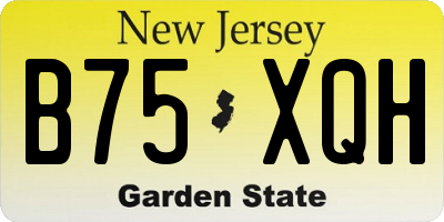 NJ license plate B75XQH