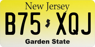 NJ license plate B75XQJ