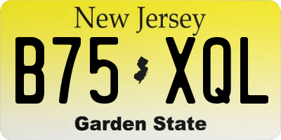 NJ license plate B75XQL