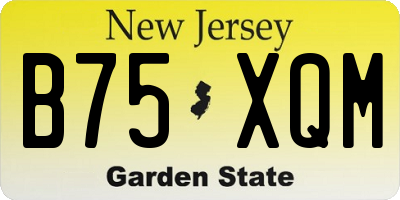 NJ license plate B75XQM