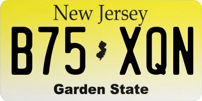 NJ license plate B75XQN