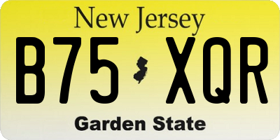NJ license plate B75XQR