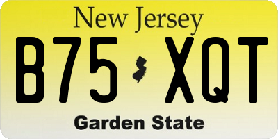 NJ license plate B75XQT