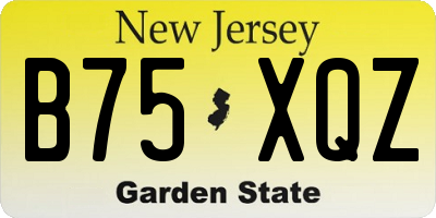 NJ license plate B75XQZ