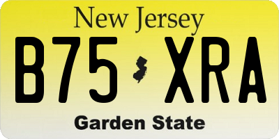 NJ license plate B75XRA
