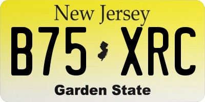NJ license plate B75XRC