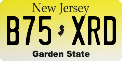 NJ license plate B75XRD