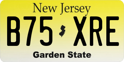 NJ license plate B75XRE