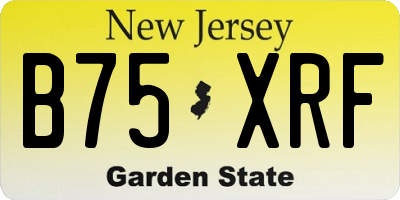NJ license plate B75XRF