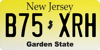 NJ license plate B75XRH