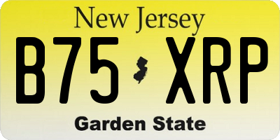 NJ license plate B75XRP