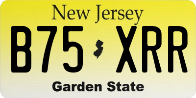 NJ license plate B75XRR