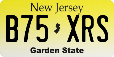NJ license plate B75XRS